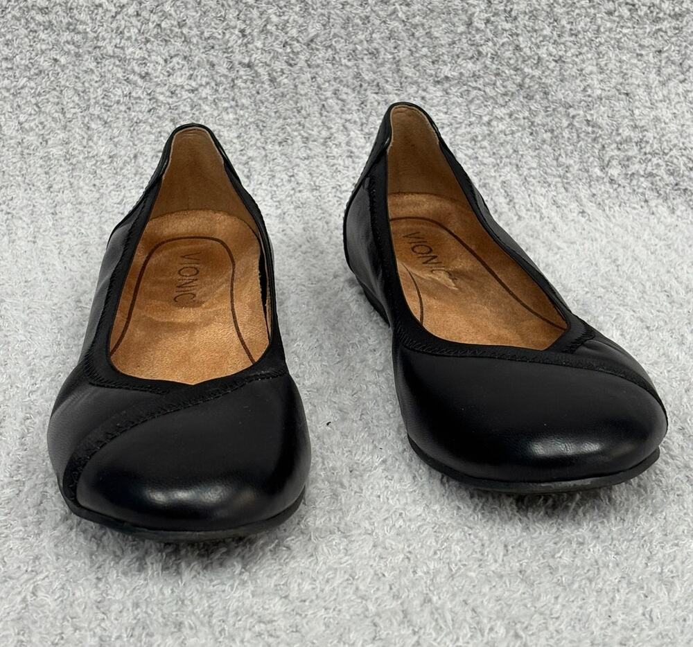 Vionic Women's Black Leather Ballet Flats Size 6 #73998